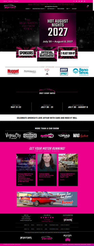 Hot August Nights – 2027 Classic Car Registration & Checkout Engine
